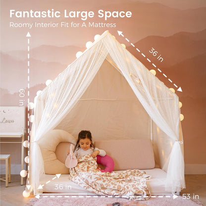 Kids Play Tent, Indoor Playhouse for Ages 3+, Large Reading Nook
