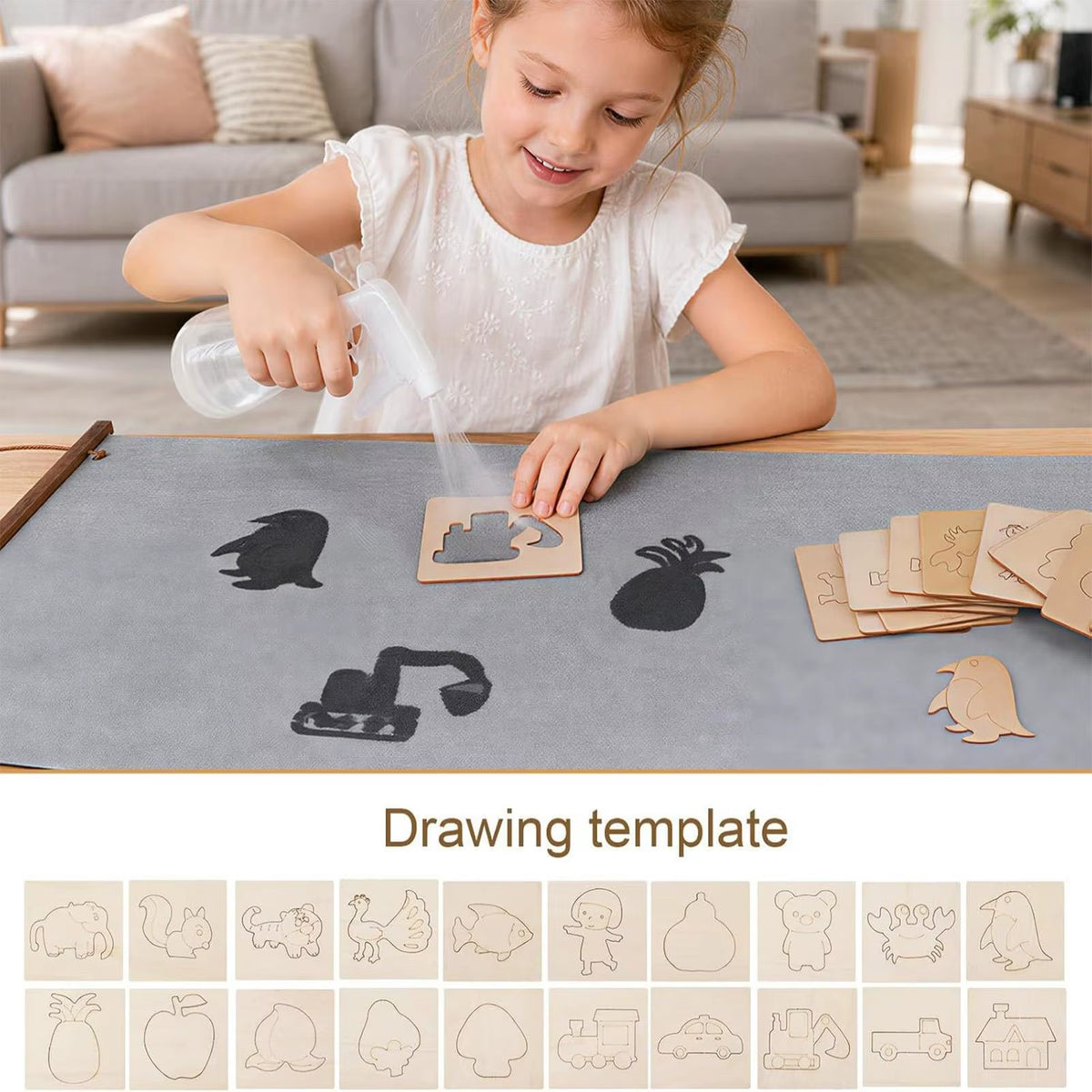 Water Drawing Canvas Large Reusable Non Slip Template Pens Frame Water Pen Painting Drawing Canvas for School Classroom Home