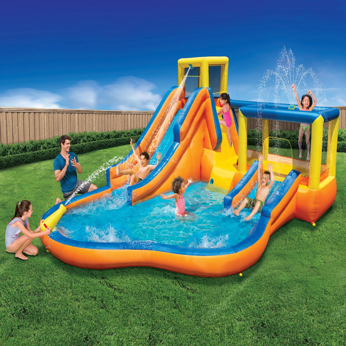 Inflatable Slide 'N Bounce Spash Park Water Park - 3 Levels of Fun!
