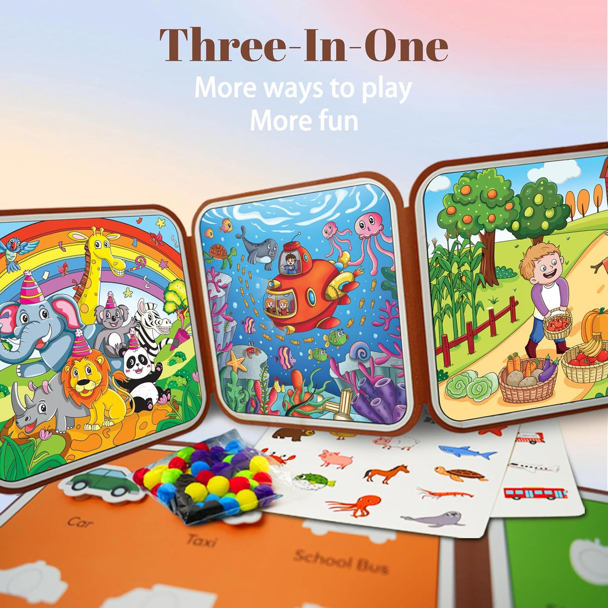 3-In-1 Reusable Water Painting Book for Kids
