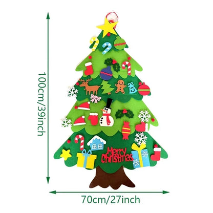 Kids DIY Felt Xmas Tree Set Christmas Home Decorations 2025 New Year Navidad Ornaments and Creative Gift Idea