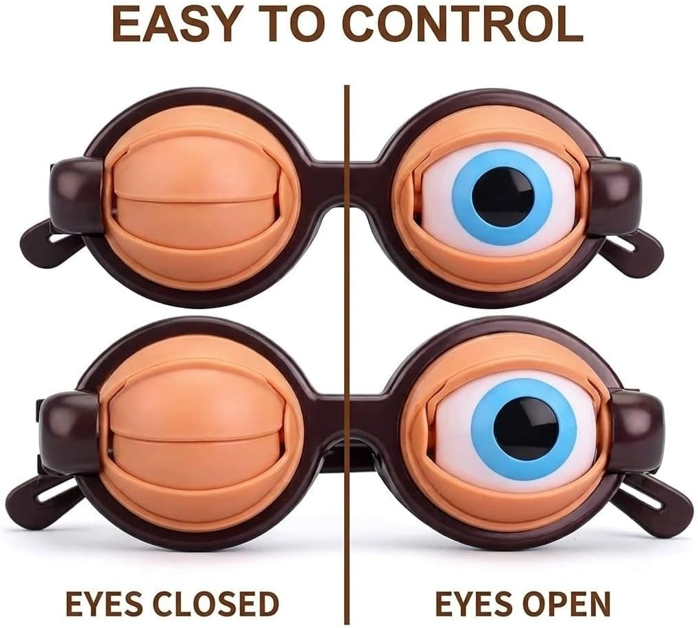 Crazy Blinking Winking Eye Glasses with Soft Comfort Nose Pads