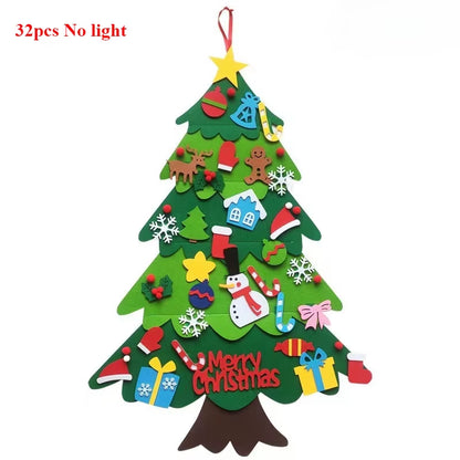 Kids DIY Felt Xmas Tree Set Christmas Home Decorations 2025 New Year Navidad Ornaments and Creative Gift Idea