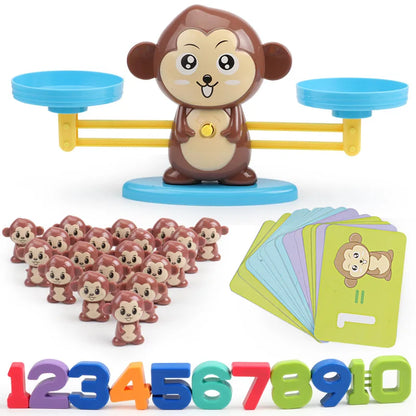 New Montessori Math Toy Monkey Digital Maths Balance Scale Toy Educational Balancing Scale Number Board Game Kids Learning Toys