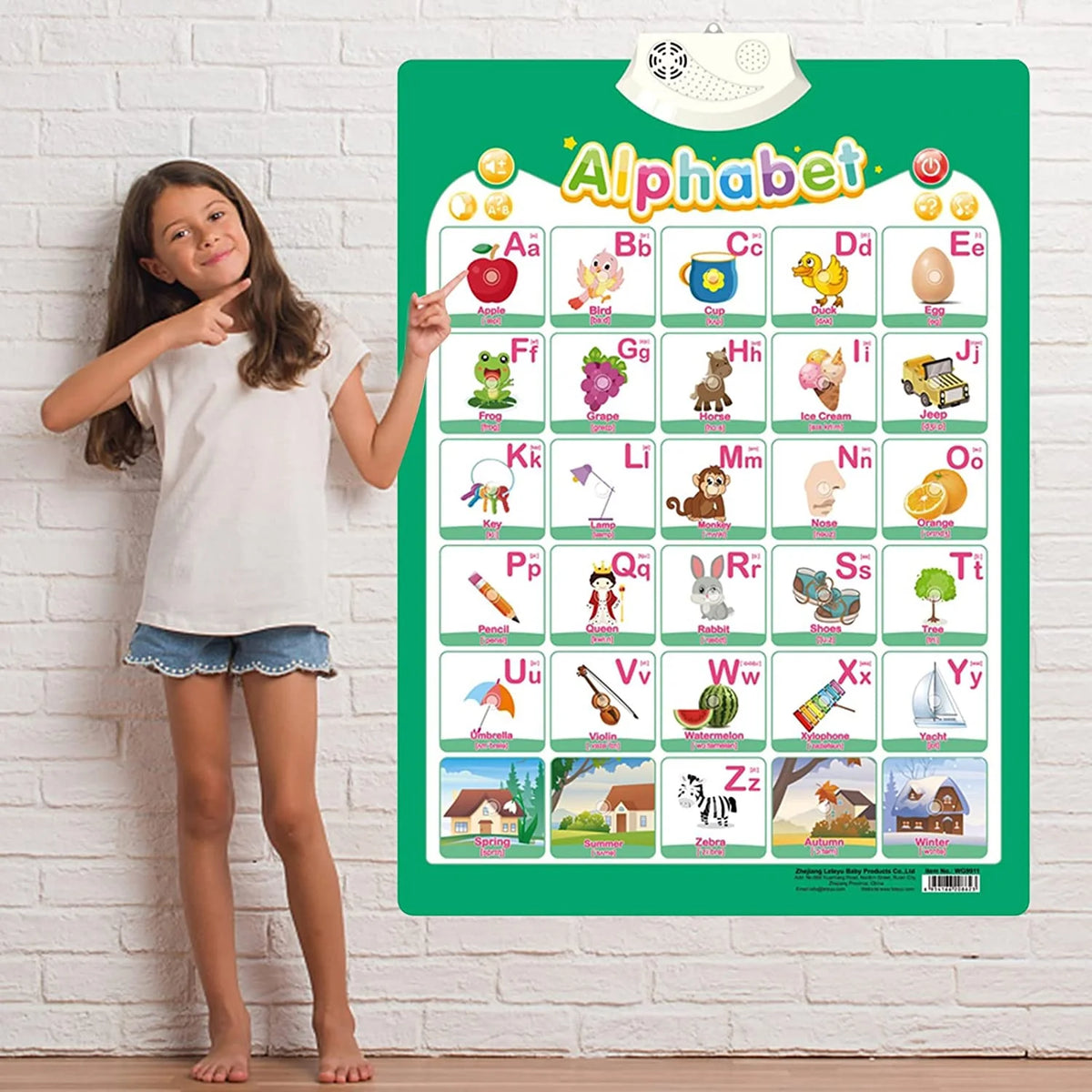 2Pcs Electronic Interactive Alphabet Wall Chart for Kids, ABC Learning Learning Toys for Toddlers, Talking ABC, 123S, Music, Words & Shapes Poster, Preschool Education Gifts for Kids