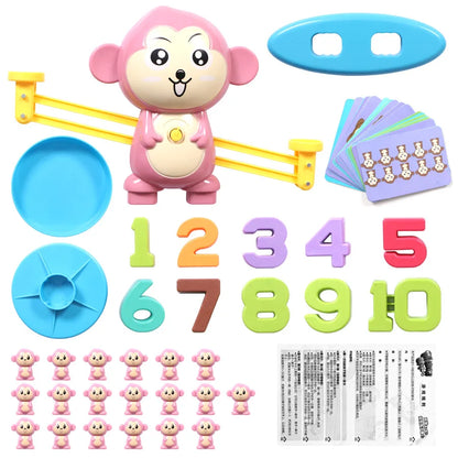 New Montessori Math Toy Monkey Digital Maths Balance Scale Toy Educational Balancing Scale Number Board Game Kids Learning Toys