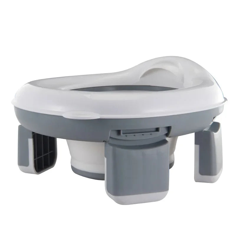 3 in 1 Travel Toilet Seat Foldable Blue Children Potty with Bags Baby Pot Portable Silicone Baby Potty Training Seat