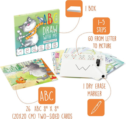 Learn to Draw ABC Letters: Crafts & Art Supplies for Kids Ages 3-6, Gift