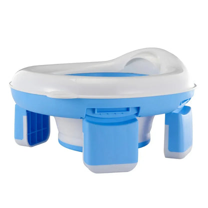 3 in 1 Travel Toilet Seat Foldable Blue Children Potty with Bags Baby Pot Portable Silicone Baby Potty Training Seat