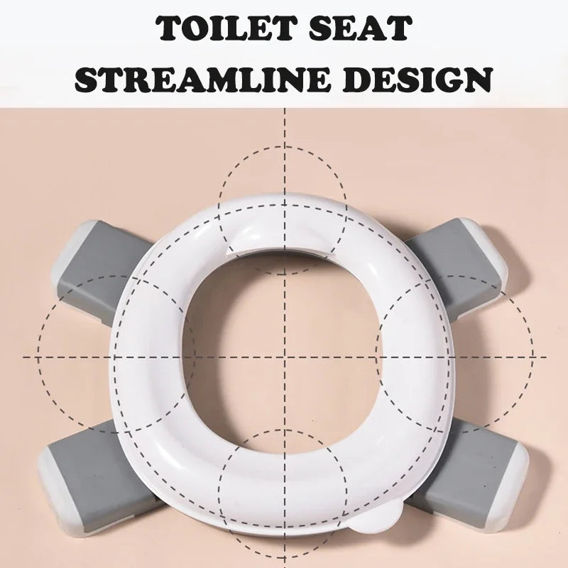 3 in 1 Travel Toilet Seat Foldable Blue Children Potty with Bags Baby Pot Portable Silicone Baby Potty Training Seat